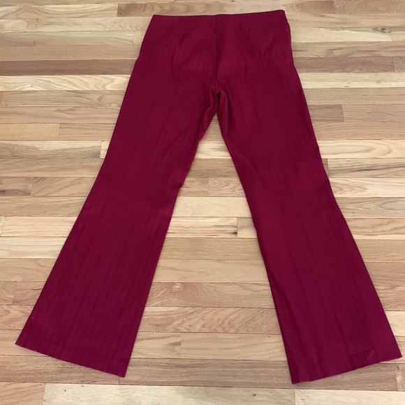 EUC Vintage Burgundy Red Corduroy Flare/Wide Leg 4-Way Stretch Trousers - Picture 5 of 8